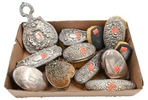 13 Piece Group of American Sterling Silver Dresser Articles