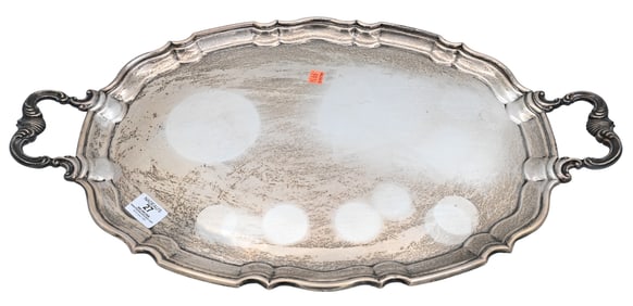 Large Double Handled Birks Sterling Silver Tray