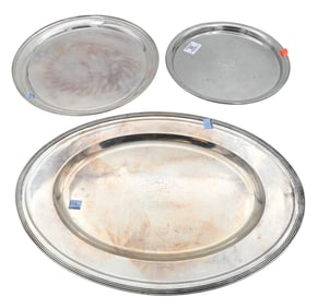 Three Sterling Silver Trays