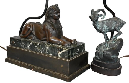 Two Bronze Figural Lamps