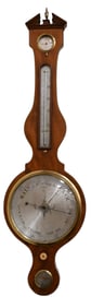 Regency Mahogany Inlay Banjo Wheel Barometer by G. Galli Edinburgh
