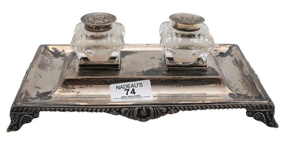 Sterling Silver Inkwell Desk Set