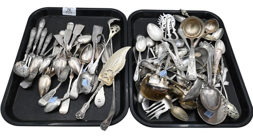 Group of Sterling Silver Flatware / Serving Pieces, Group of Coin Silver Spoons