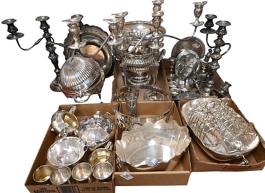 Six Box Lots of Silver Plate