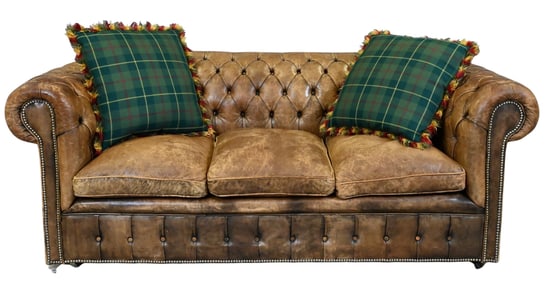 Three Seat Leather Chesterfield Sofa