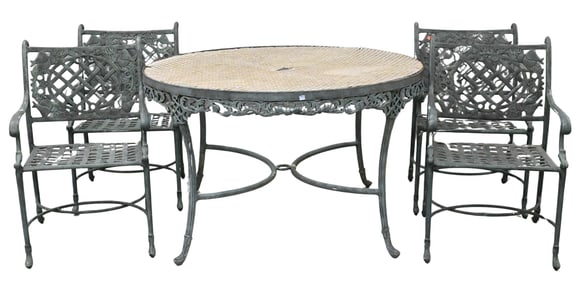 Five Peice Outdoor Metal Dining Set to include