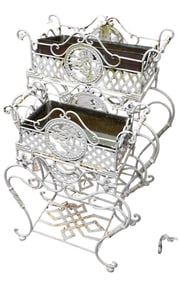 Four Cast Iron and Metal Outdoor Planters