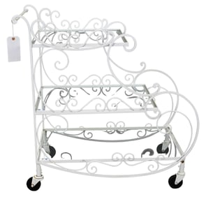 Mid Century Salterini style Wrought Iron Bar Cart