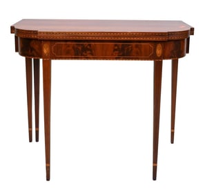 Attributed to Margolis Mahogany Federal Style Games Table D Shaped Form