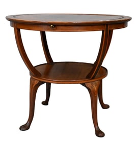 Mahogany Inlaid Games Center Tables
