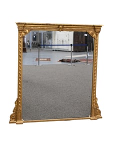 Large Giltwood Victorian Style Mantle Mirror