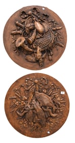 Pair of French Style Round Game Plaques