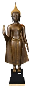 Patinated Metal Standing Buddha Figure
