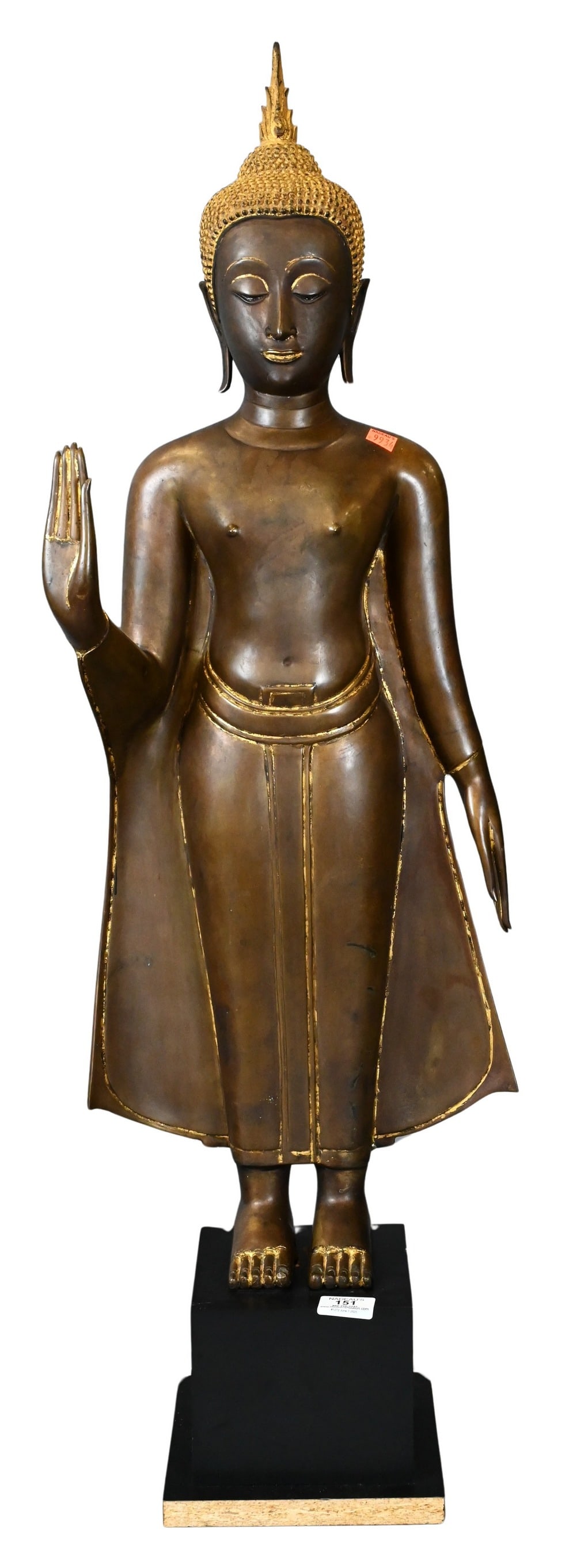 Patinated Metal Standing Buddha Figure (1 of 5)