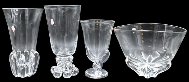 Four Piece Steuben Crystal Lot