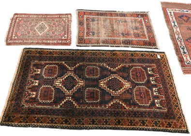 Group of Eight Oriental Throw Rugs