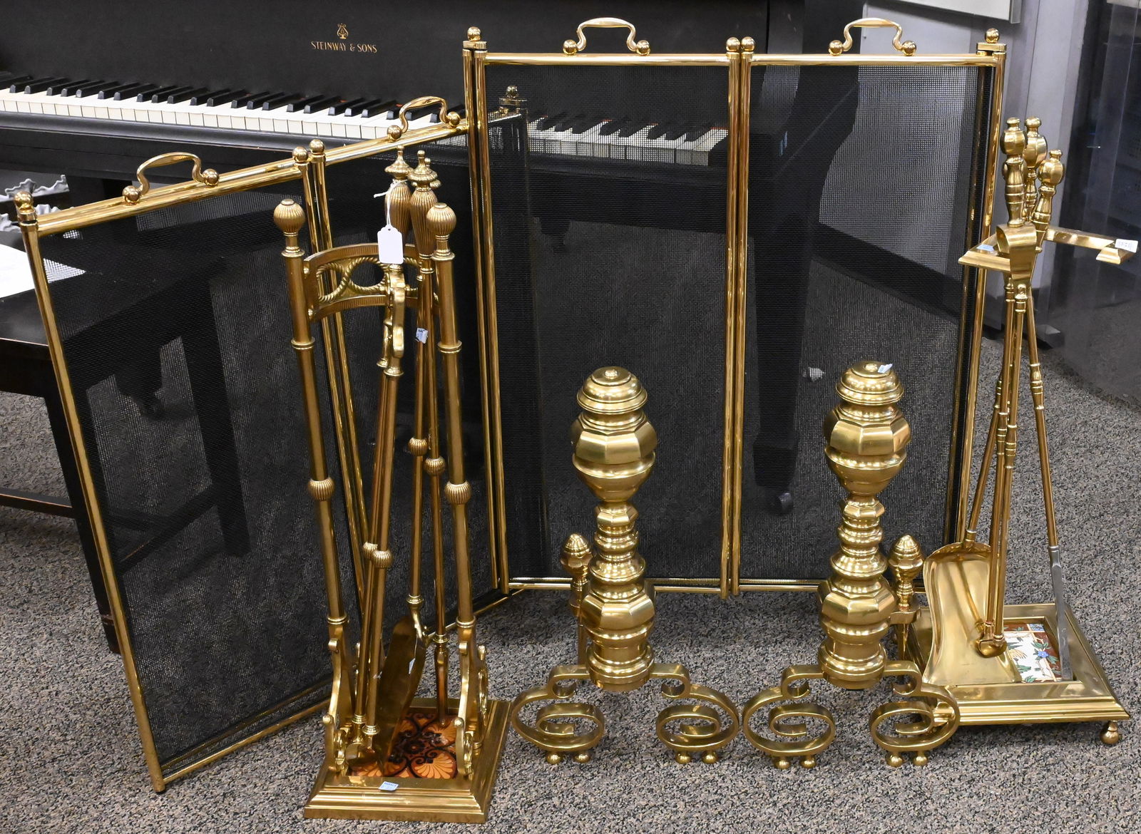 Large Brass Fireplace Group (1 of 5)