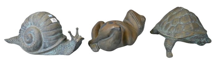 Three Bronze Outdoor Animal Figures