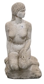 Cast Stone Outdoor Mermaid Figure