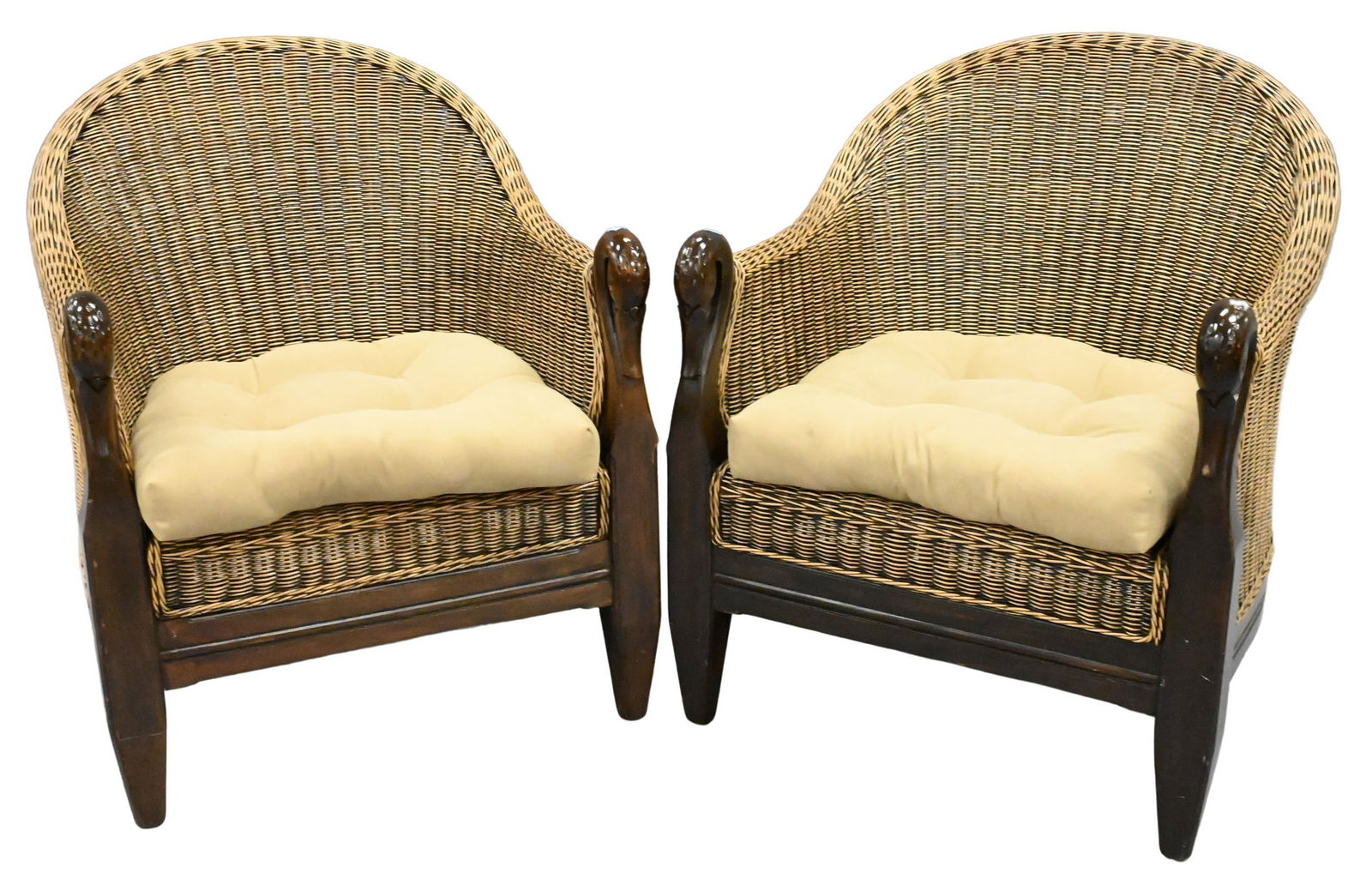 Pair of Wicker Club Chairs (1 of 4)