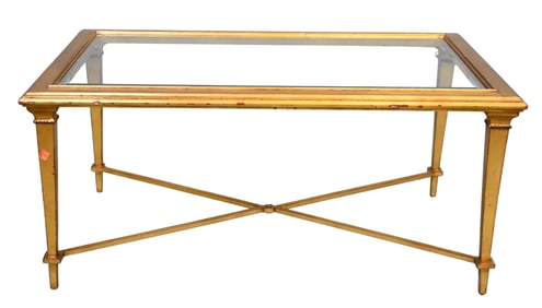 Gilt Wood Glass Top Table