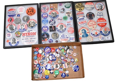 Approximately 100 Political Campaign Buttons