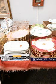 Six Box Lots of Porcelain Plates and Glassware