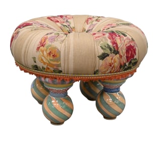 MacKenzie Childs Upholstered Ottoman