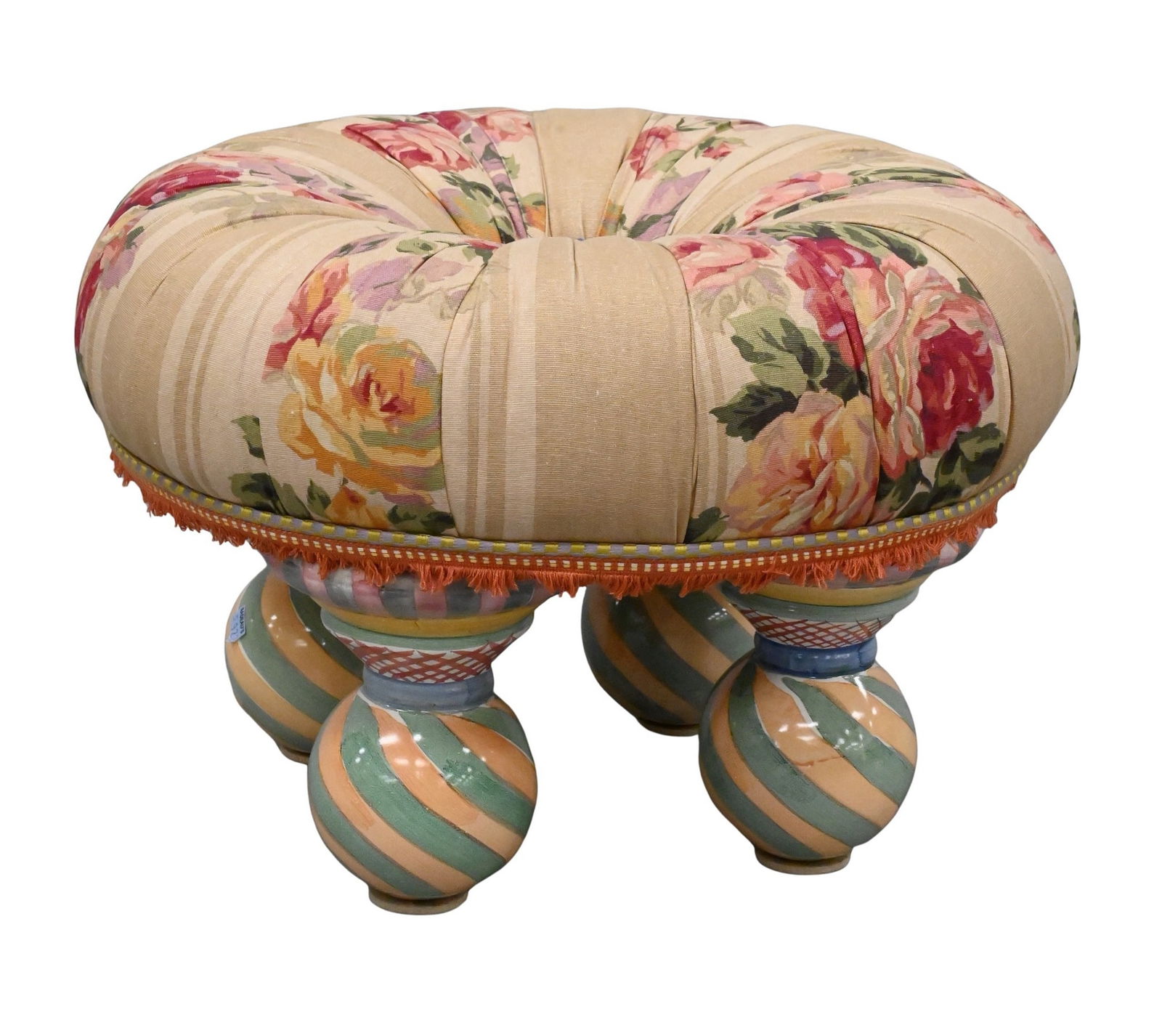 MacKenzie Childs Upholstered Ottoman (1 of 5)