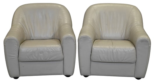 Pair of Leather Club Chairs