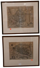 Three Framed Map Engravings