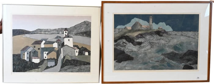 Two Large Jean Mazo (20th Century) Framed Pieces
