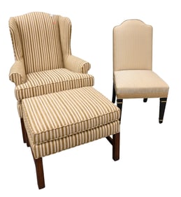 Hekman Wing Chair and Ottoman
