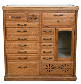 Victorian Oak Dental Cabinet W. D. Wallison and Company