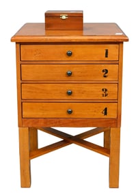 Gaming Four Drawer Cabinet with Chess Board, Backgammon, Chinese Checkers