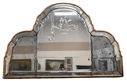George II Style Three Part Over Mantle Mirror