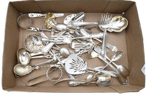 Group of Sterling Silver: Group of Sterling Silver to include forks, spoons, and other serving pieces total weight 28.9 t.oz.