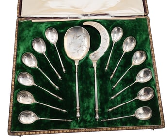 Edmond Bonnesoeur (French 1887-1908) Continental Silver Ice Cream Server Set