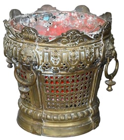 Heavy French Brass Cache Pot