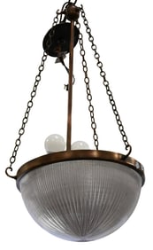 Pair of Art Nouveau Holophane Pendant Lights