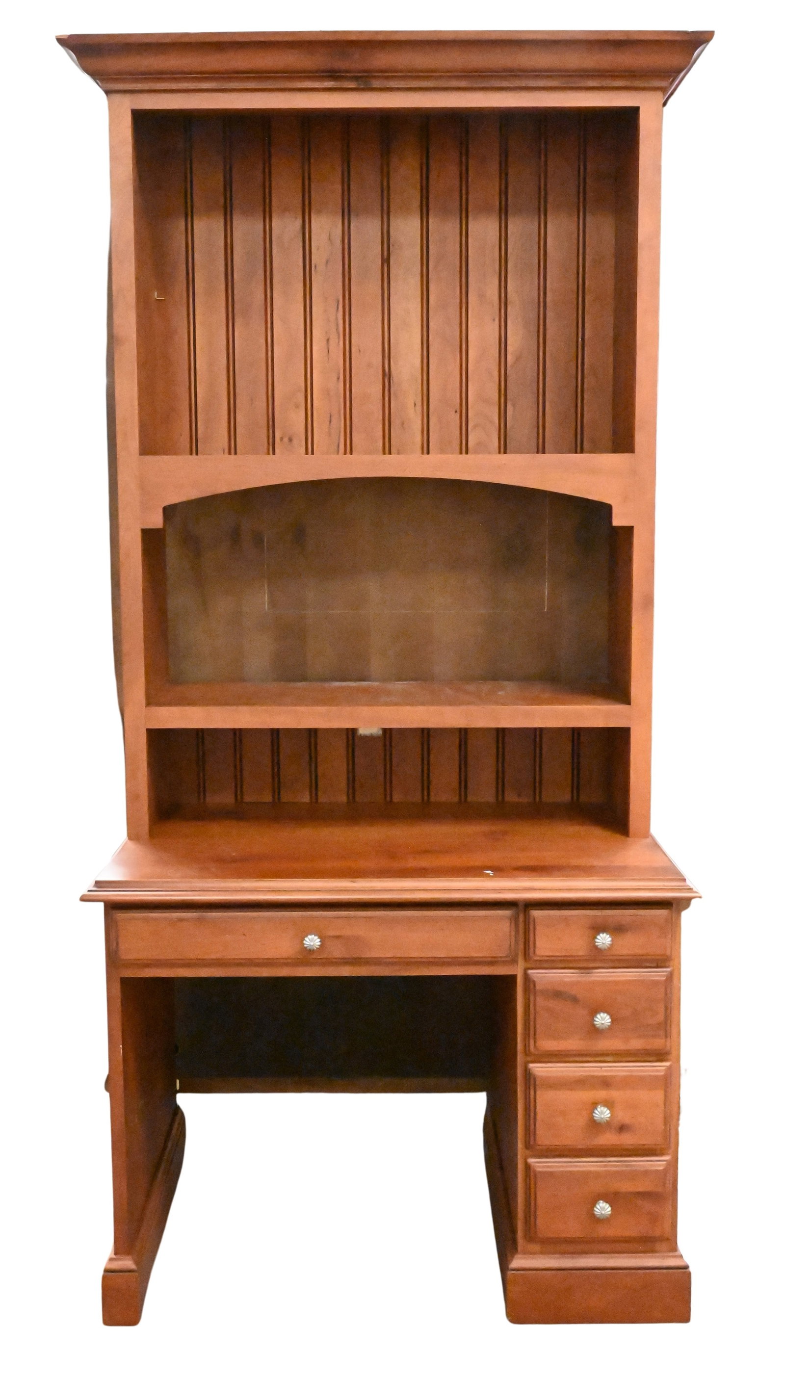 Cherry Two Part Desk: Cherry Two Part Desk height 84 inches, width 38 inches