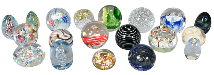 19 Art Glass Paperweights