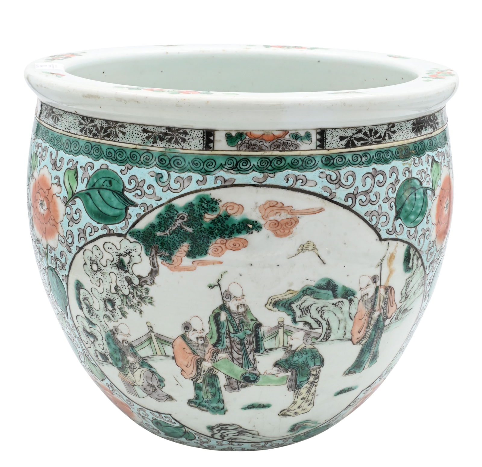 Large Chinese Famille Vert Porcelain Planter (1 of 5)