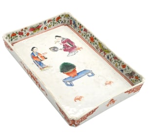 Chinese Famille Rose Footed Tray