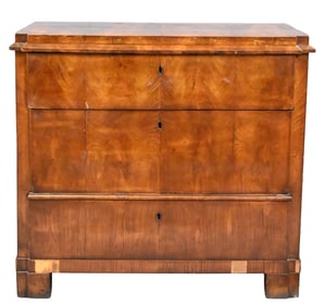 Biedermeier Fruitwood Three Drawer Commode