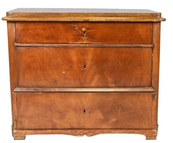 Biedermeier Fruitwood Three Drawer Commode