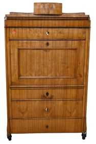 A Biedermeier Fruitwood Secrétaire À Abattant