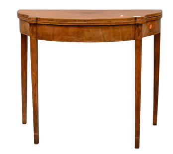 Federal Mahogany Inlaid Games Table: Federal Mahogany Inlaid Games Table circa 1790 height 28 inches, top 17 1/2" x 34"