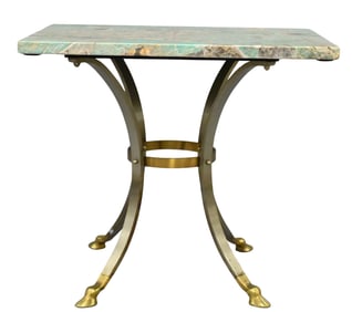 Neoclassical Stone Top Occasional Table