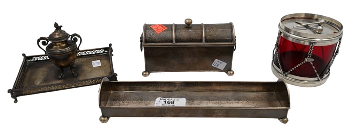 Four Piece Sterling and Continental Silver Desk Articles